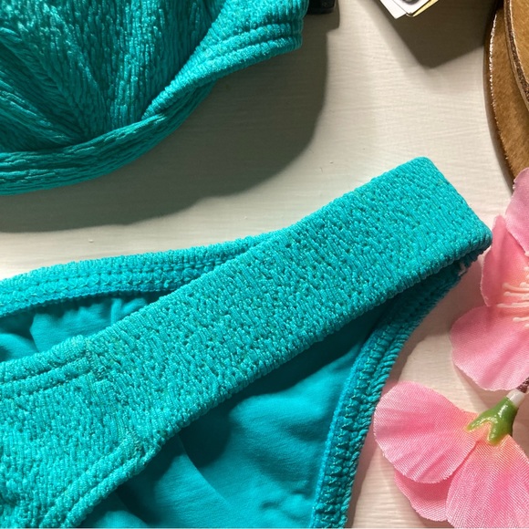 Vix π Aqua Underwire Firenze Taylor Bandeau Bikini Top | Fany Full Bottom πποΈ - Picture 3 of 8